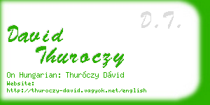 david thuroczy business card