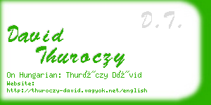 david thuroczy business card